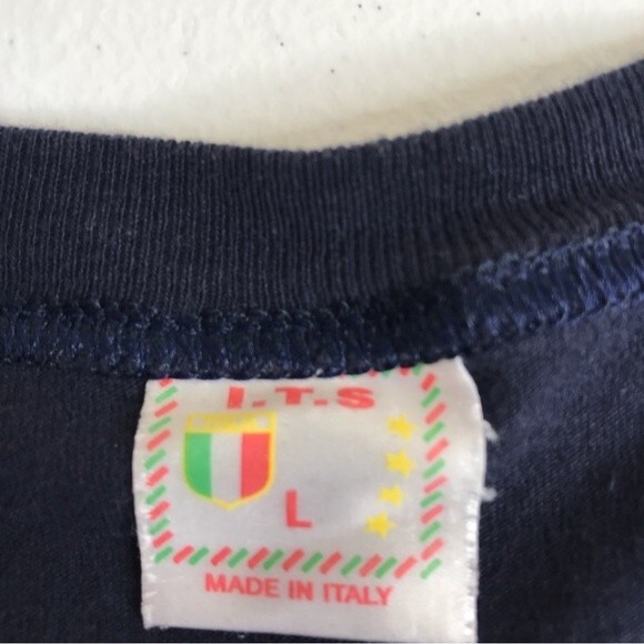 ITS Firenze Italia Made In Italy Dark Navy 100% Cotton Short Sleeve Shirt Large - Picture 4 of 10